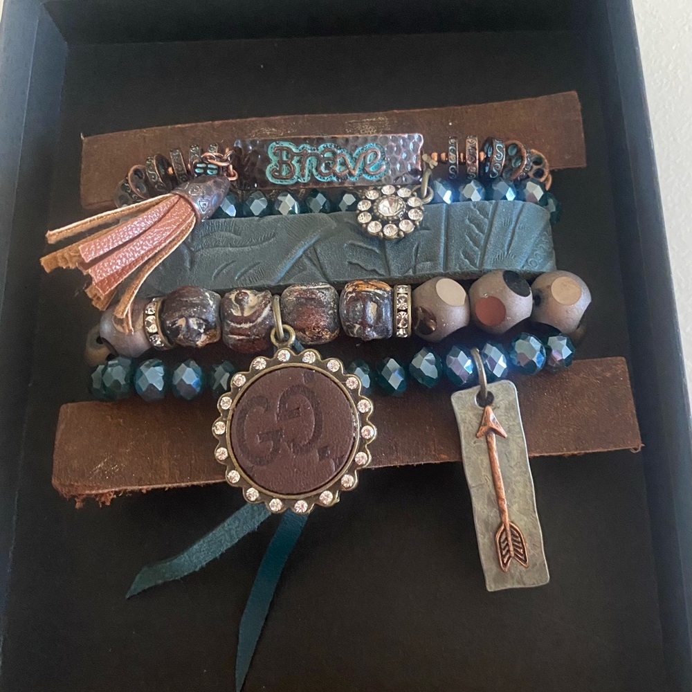 Brand new up cycled bracelet set.